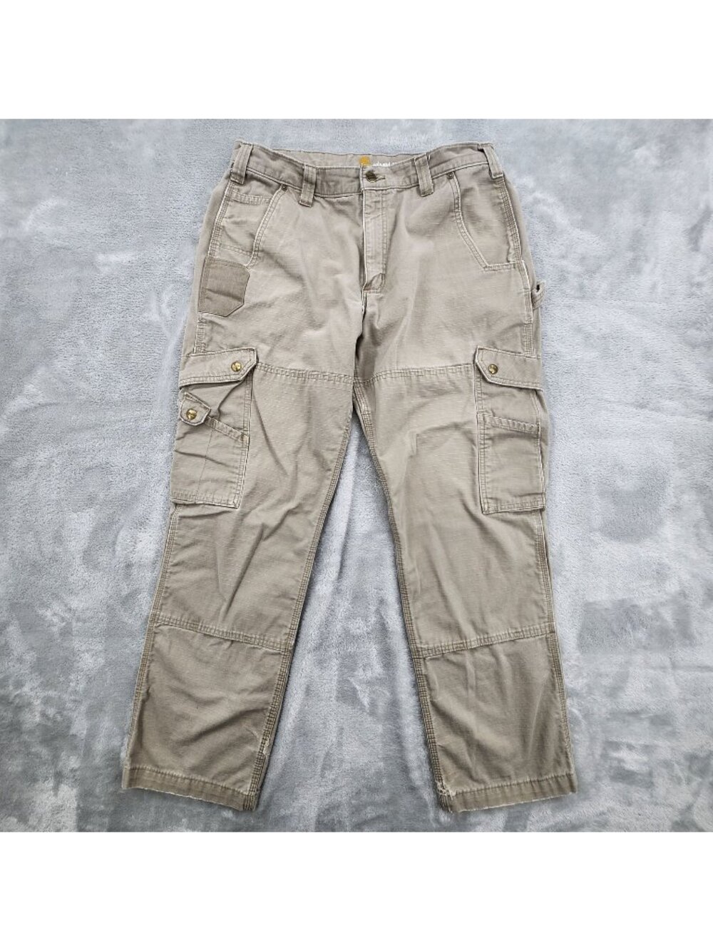 Carhartt B342 DES Relaxed Fit Double Front Ripstop Cargo Pants 34 x 31 Distresse